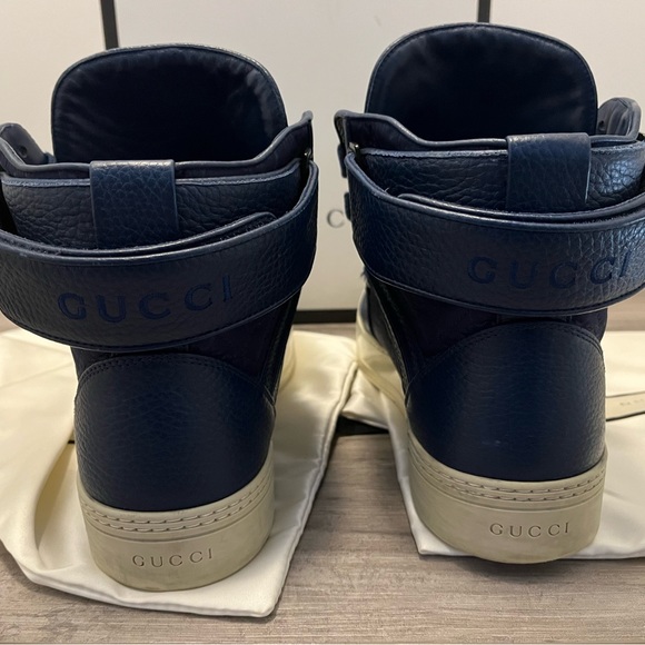 Gucci Blue Guccissima High Top Sneaker - Picture 2 of 12